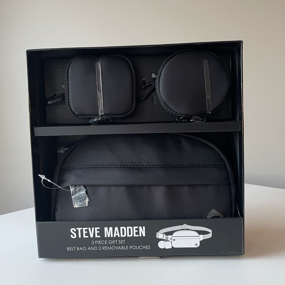 NWT STEVE MADDEN belt bag with removable accessory pouches in black